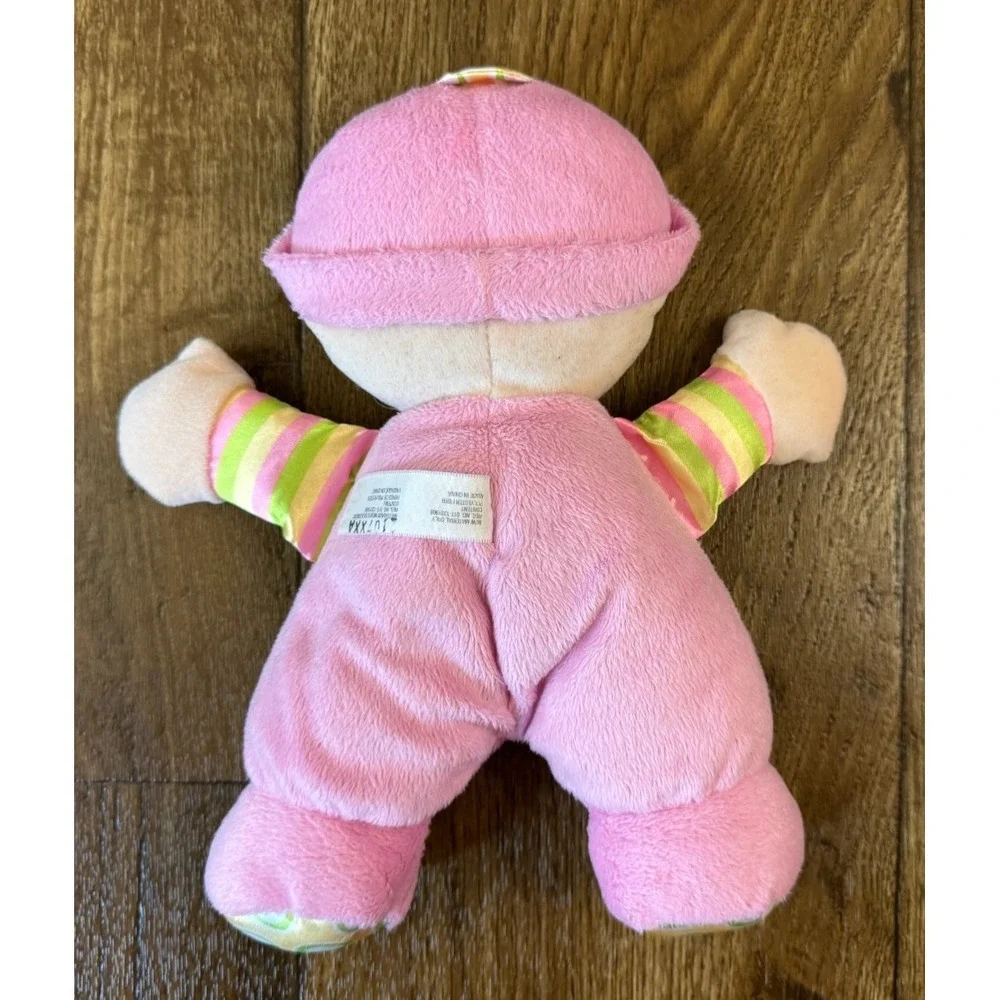 Fisher Price Pink Baby 1st First Doll 10 Inch Blue Eyes Plush Stuffed Rattle Toy